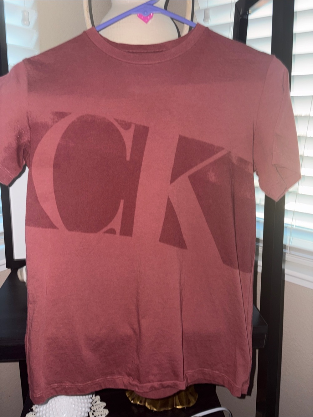 Calvin Klein Women’s CK Logo Short-Sleeve T-Shirt - Maroon